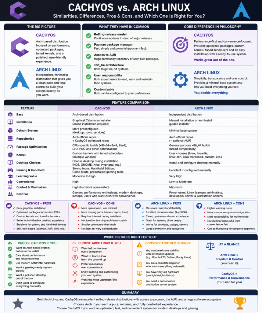cachyos vs. arch linux